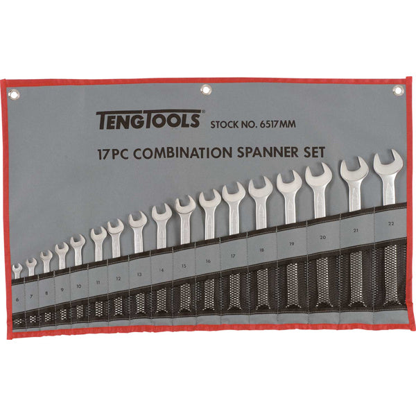 Teng 17Pc Combination Metric Spanner Set W/Wallet 6-22Mm