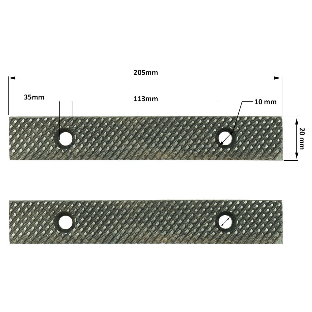 Groz Spare Jaws For GZ35404 8in / 200mm Vice (Pair)