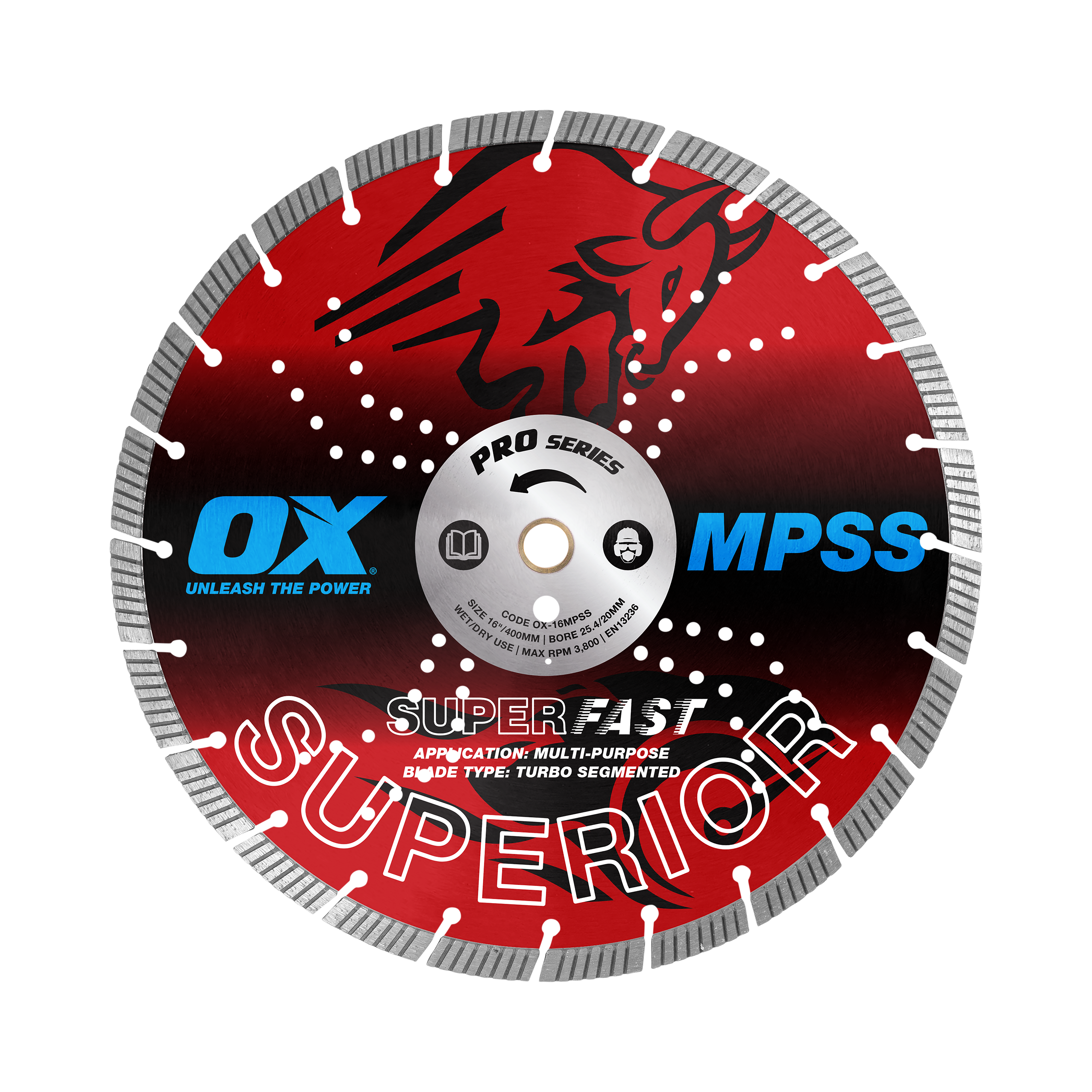OX Pro Superior Superfast Turbo Segmented Blade 400mm - Multi-Purpose