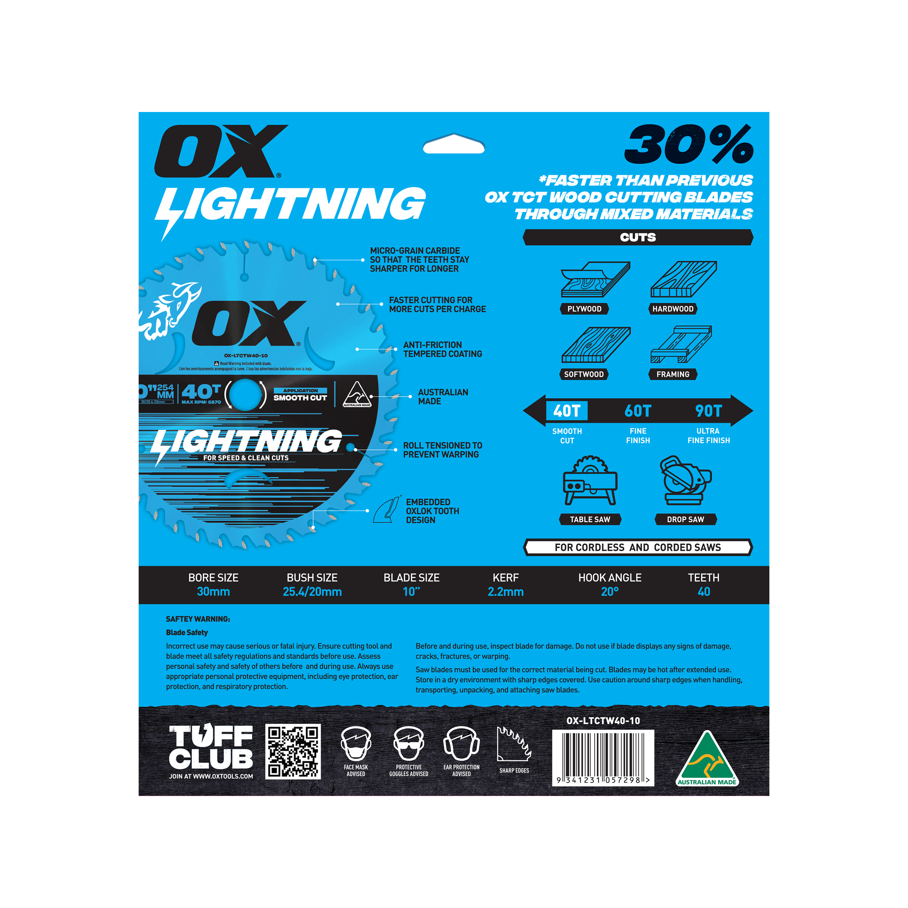 OX Pro Lightning 254mm Circular Saw Blade | 40T