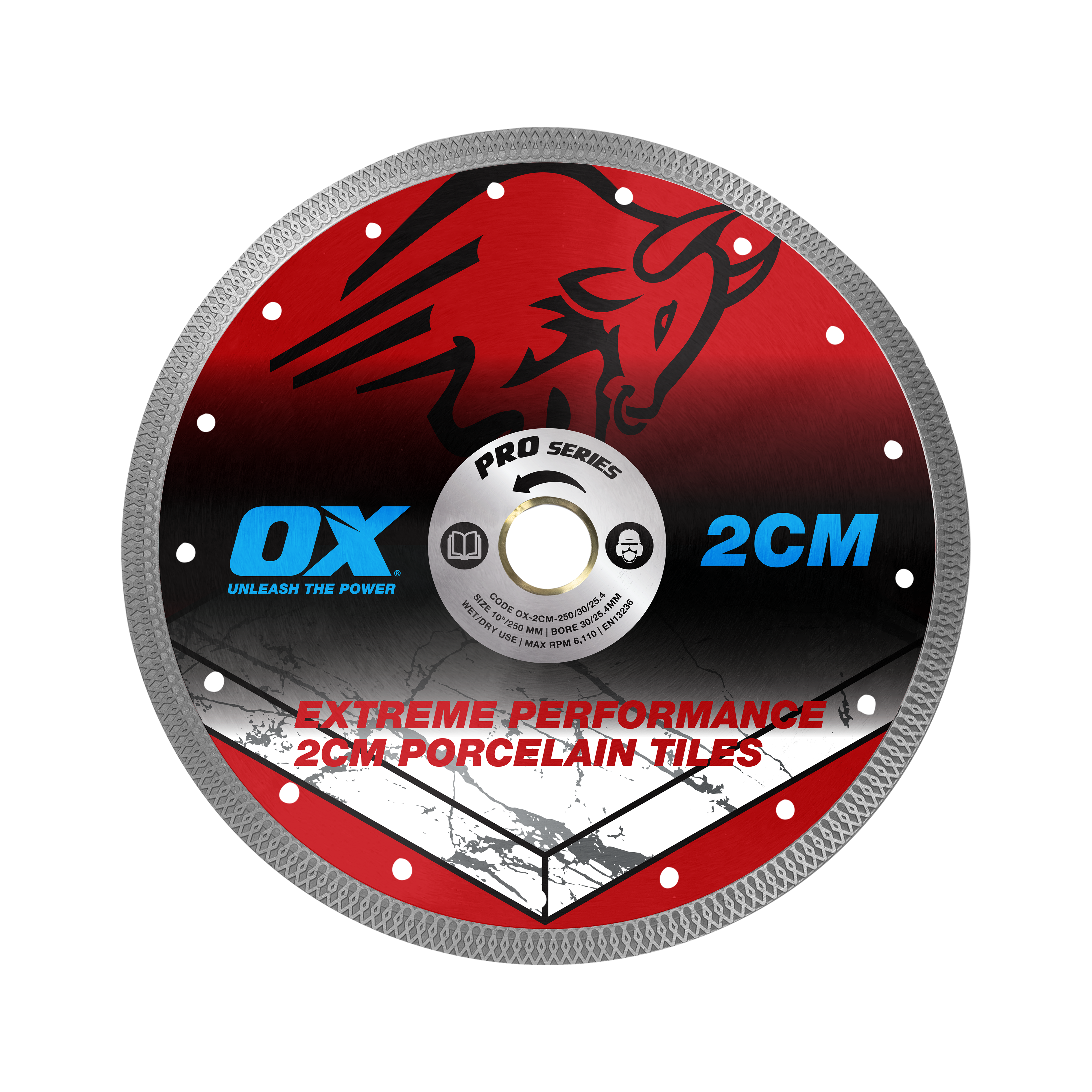 OX Pro 2CM Porcelain Cutting Blade - 250/30/25.4mm