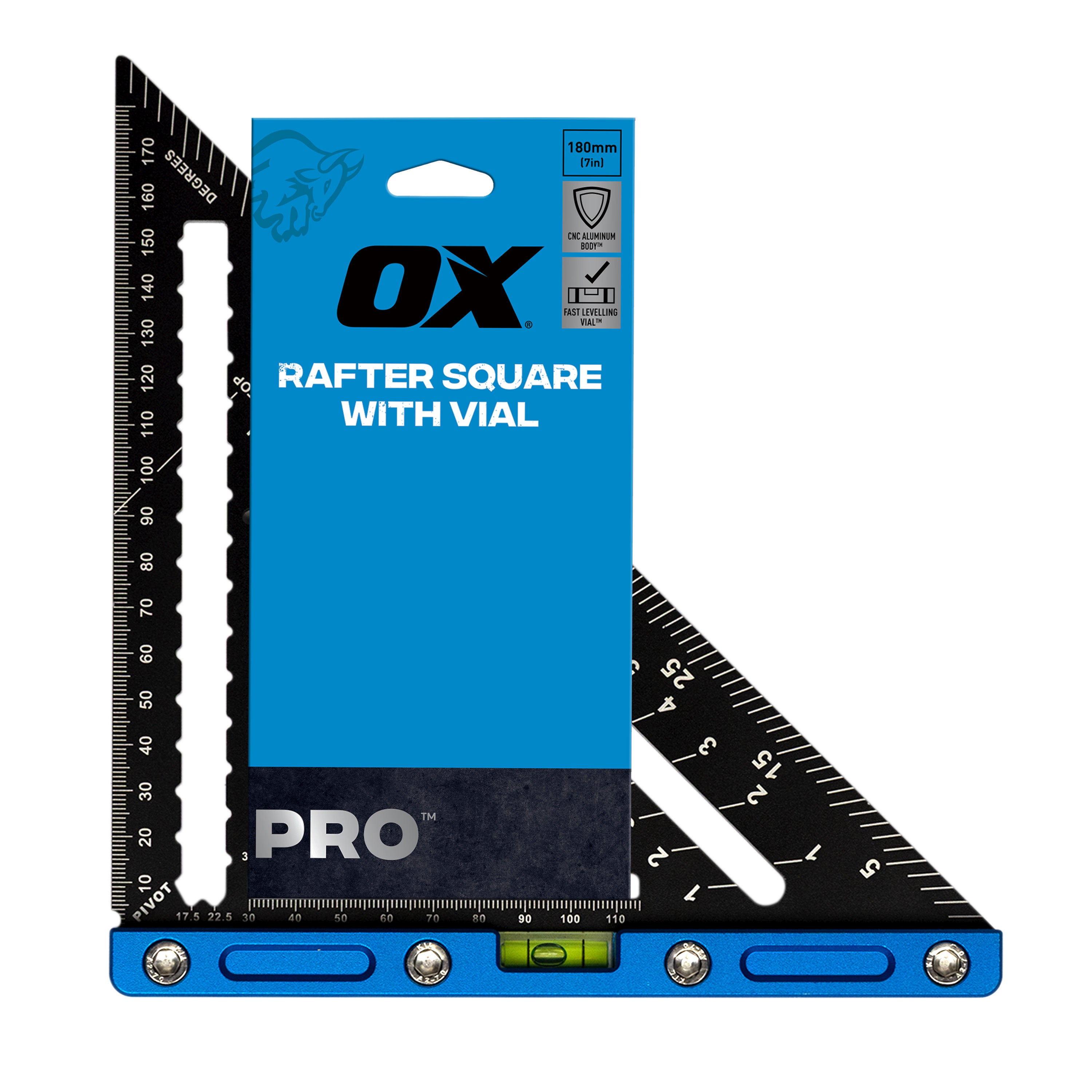 OX Pro Rafter Square w Vial - 180mm