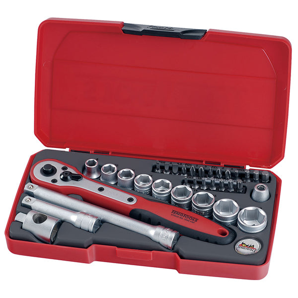 Teng 34Pc 3/8In Dr. Metric Reg. Socket Set