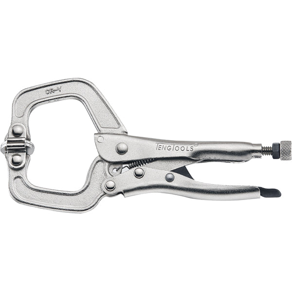 Teng 11In C-Clamp Locking Plier (Np) W/Swivel Pad