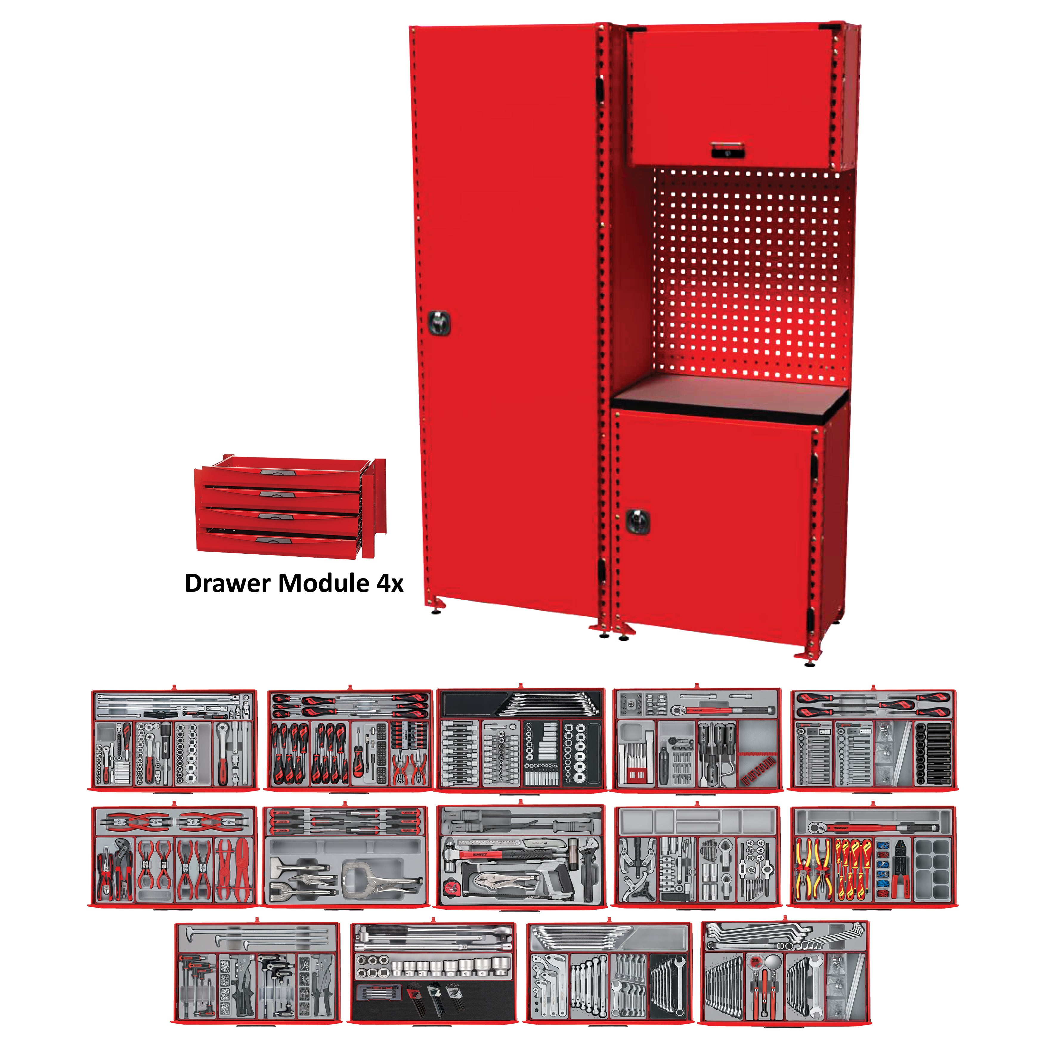 Teng 1001Pc Racking System W/Tools - Med. 1400Mm