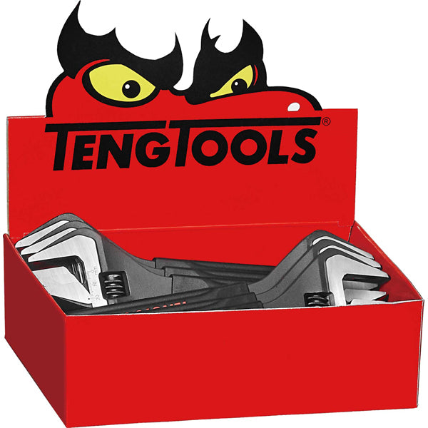 Teng 6Pc 4004Wt 10In Adjustable Wrench Display