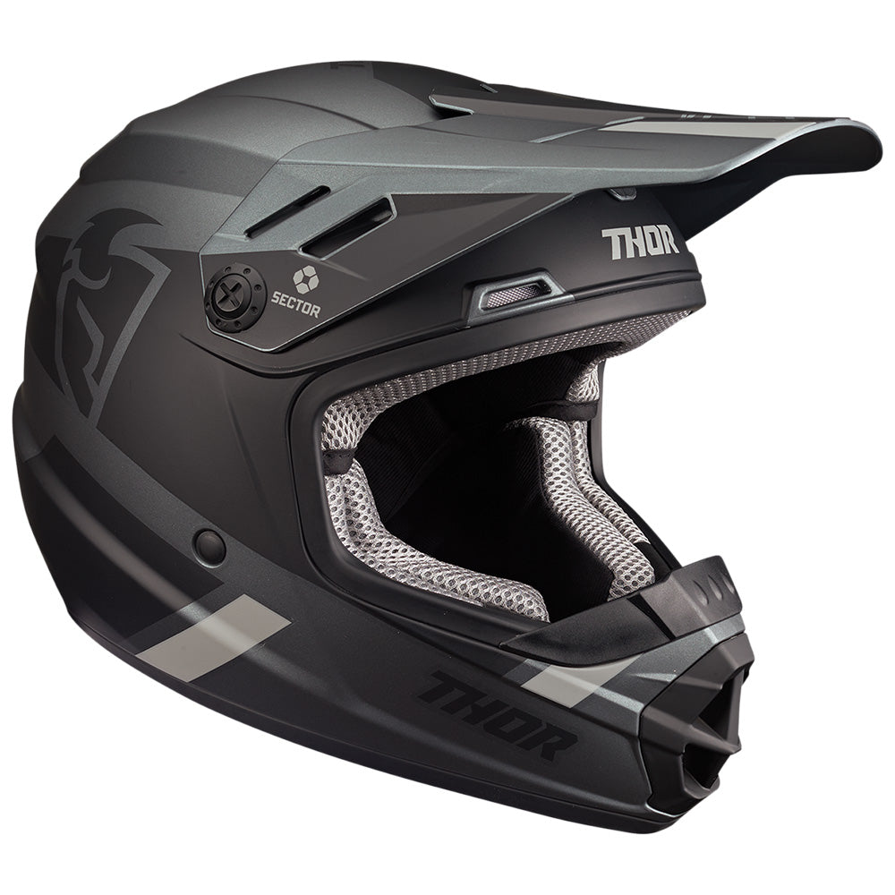 Helmet S23Y Thor Mx Sector Split Mips Charcoal Black Youth Small