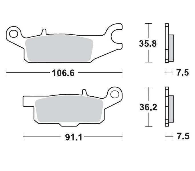 Brake Pads Front Left Moto Master Pro Sintered Yamaha Yfm250 Raptor 08-11 Yfm250R Yfm250R 12-13