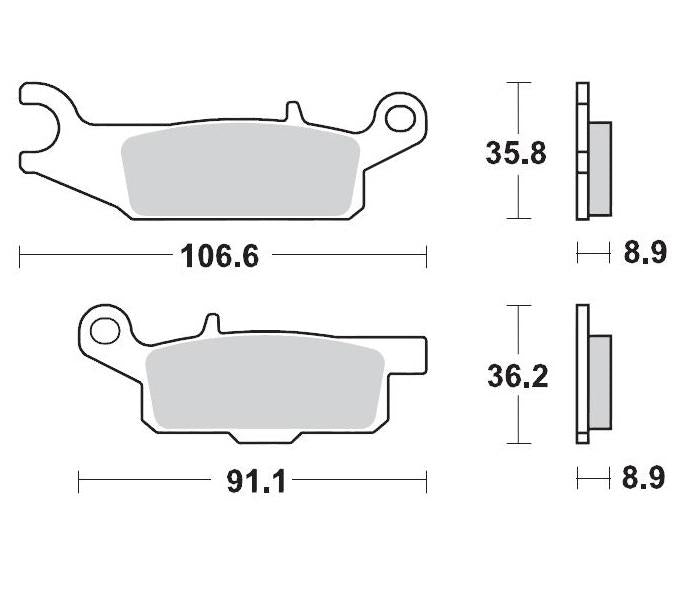 Brake Pads Rear Moto Master Pro Sintered Yamaha Grizzly 550 09-11 Grizzly 700 07-14