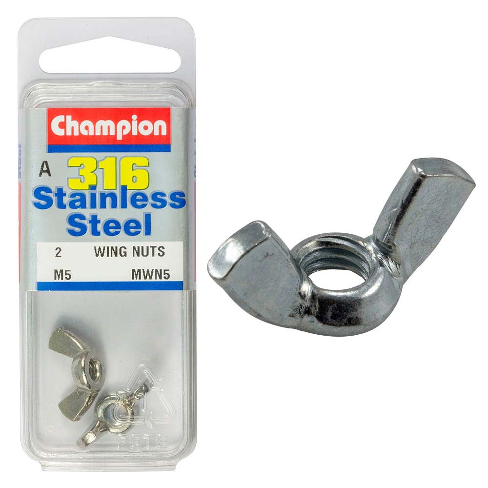 Champion 5Mm Wing Nut - 316/A4