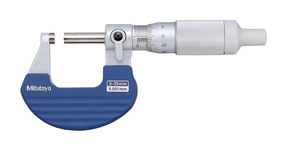 Mitutoyo Outside Micrometer 0-25Mm X 0.001Mm Ratchet Thimble