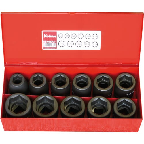 Koken 16201A Impact Socket Set 3/4"Dr 11Pc 3/4"-1.1/2"