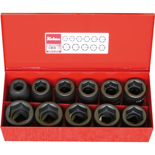 Koken 16201A Impact Socket Set 3/4"Dr 11Pc 3/4"-1.1/2"