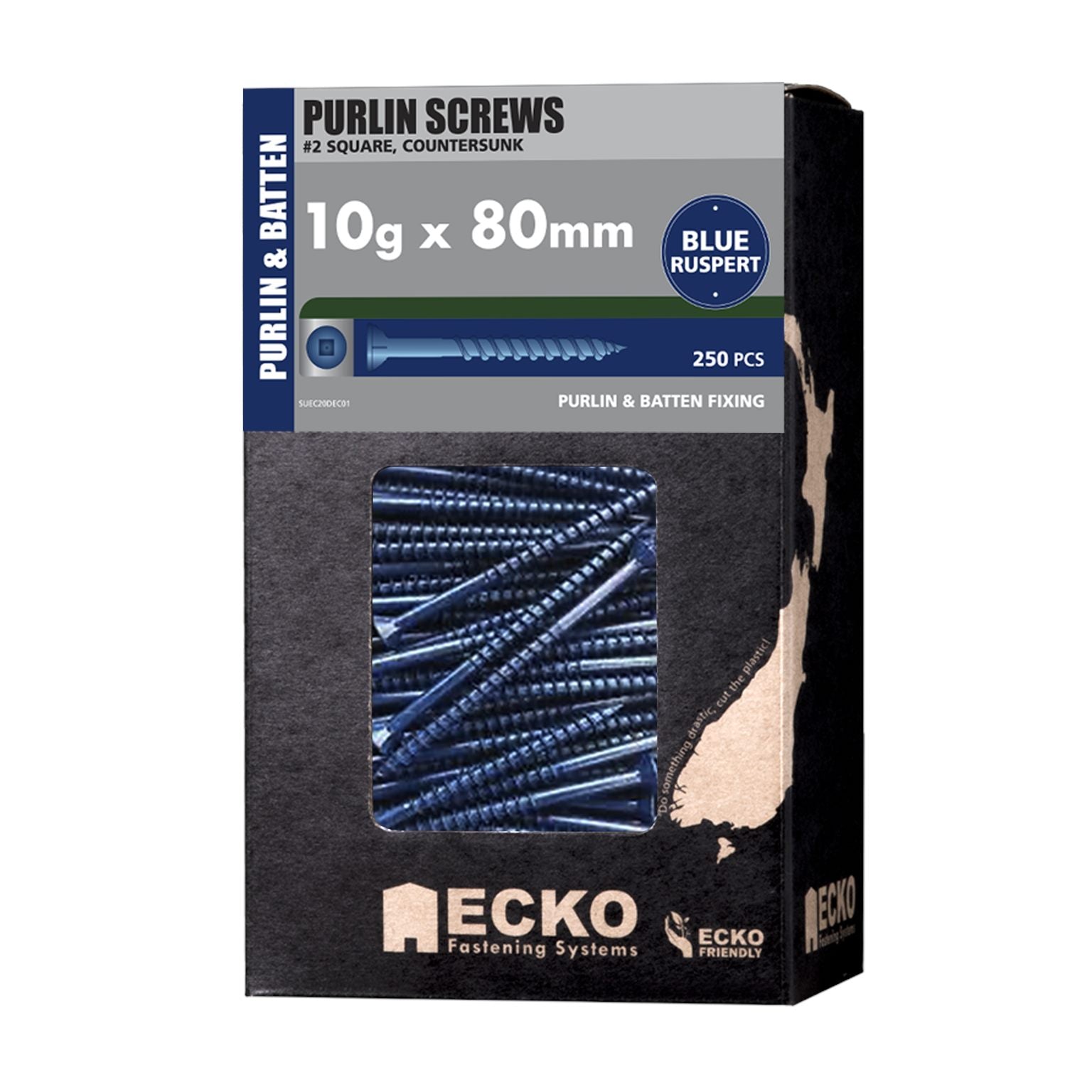 Ecko 10G X 80Mm Loose Purlin Screws (250 Screws)