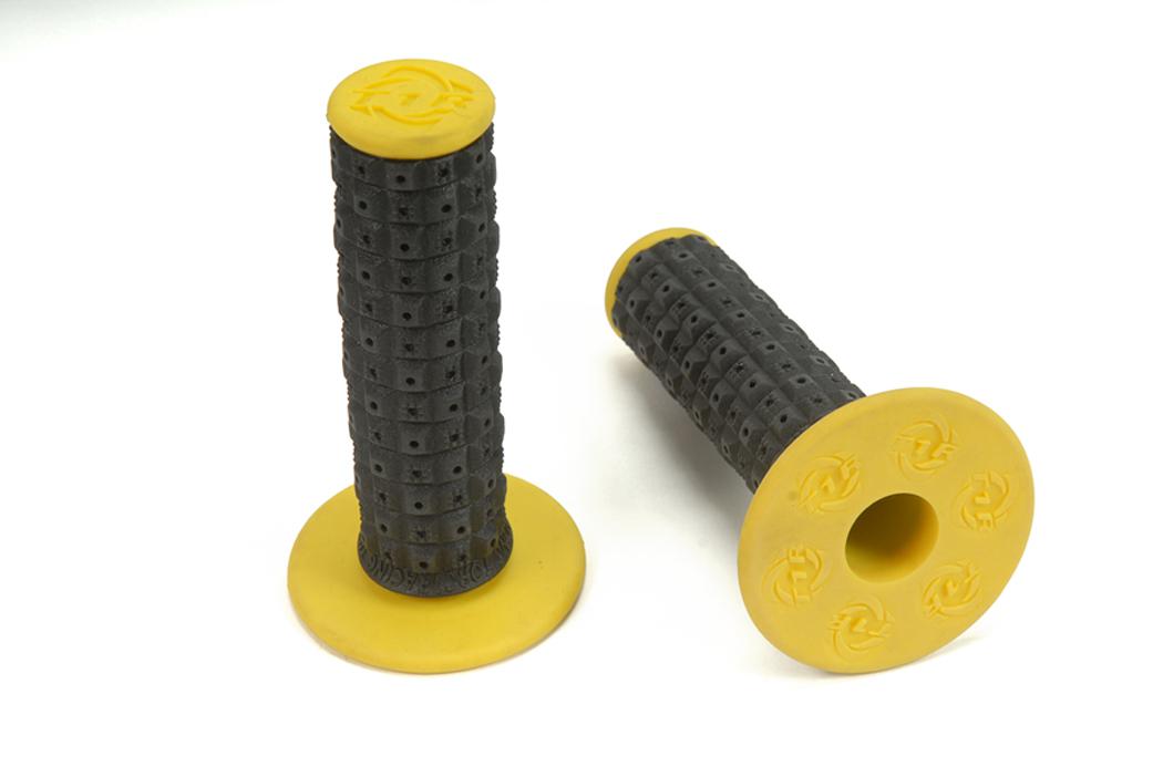 Torc1 Racing Handlebar Grips Enduro Dual Compound Mx Black Yellow Includes Grip Glue