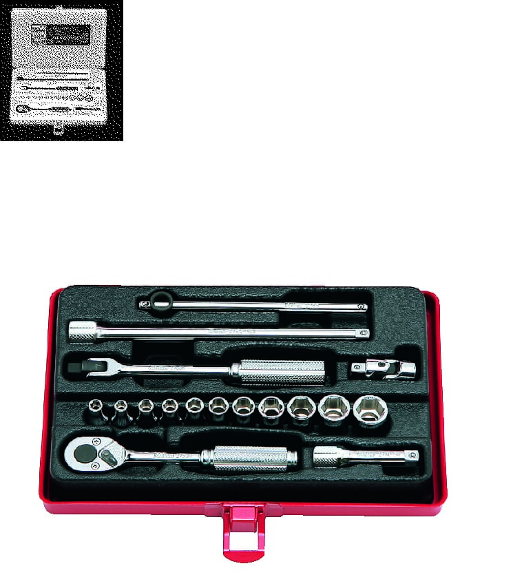 Koken 2261M Socket Set 6Pt 17Pc 1/4"Dr 4-12Mm