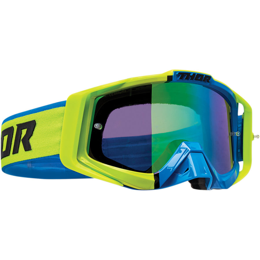 Thor Mx Goggles S23 Sniper Pro Divide Lime Blue