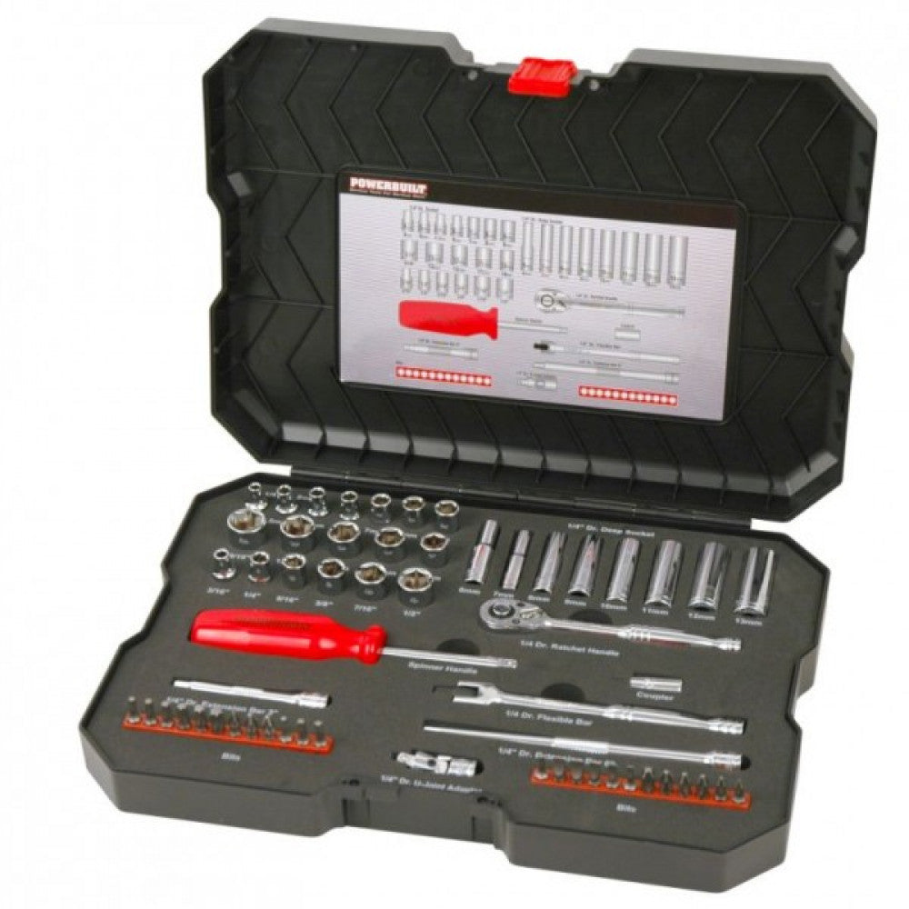 Powerbuilt 1/4” Dr 58Pc Combination Socket Set
