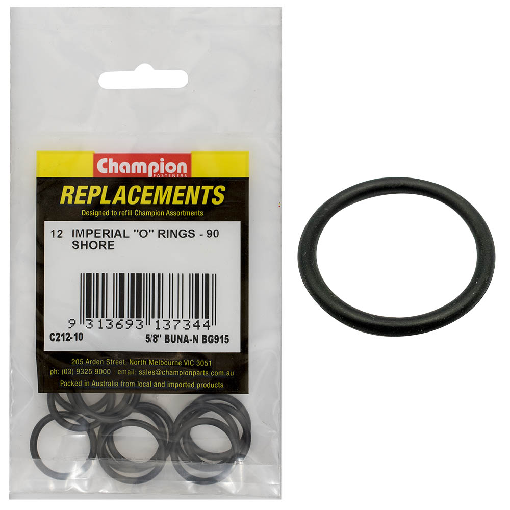 Champion 5/8In(Tube Ref) X.755(I.D) X.097(Sec.) O-Ring-12Pk
