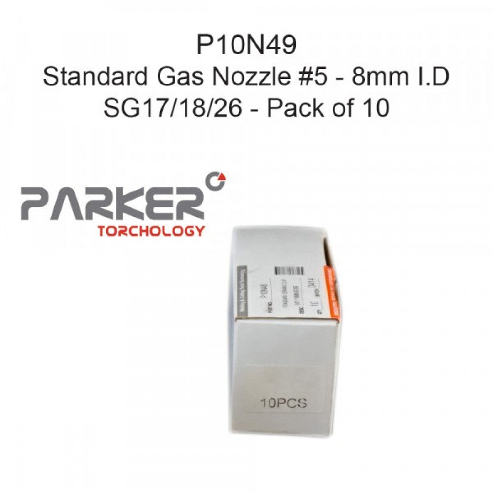 Std Tig Nozzle 8Mm Bore #5 Sg17/18/26 Pkt 10