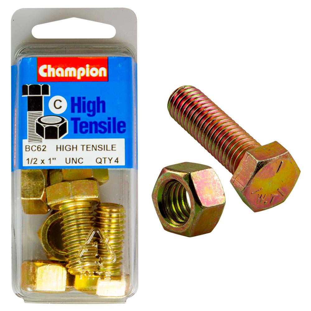 Champion 1In X 1/2In Set Screw & Nut (C) - Gr5