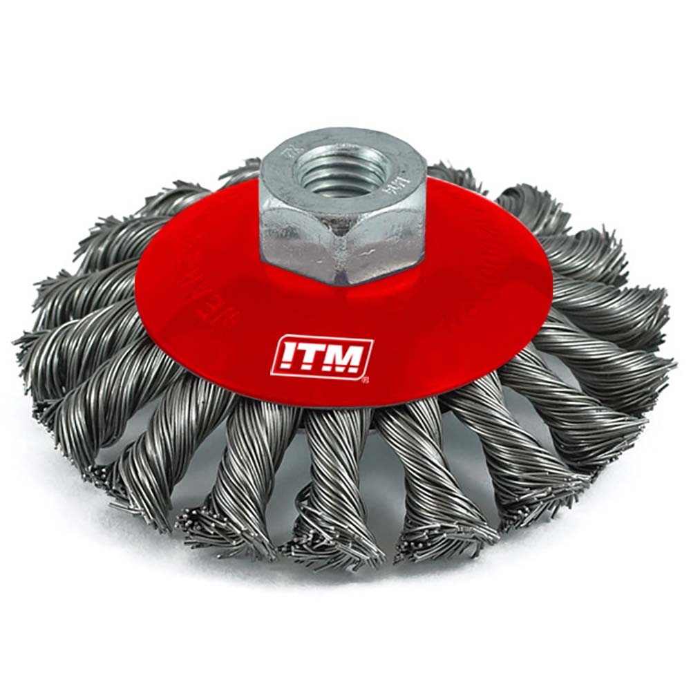 Itm Twist Knot Bevel Brush Stainless Steel 100Mm