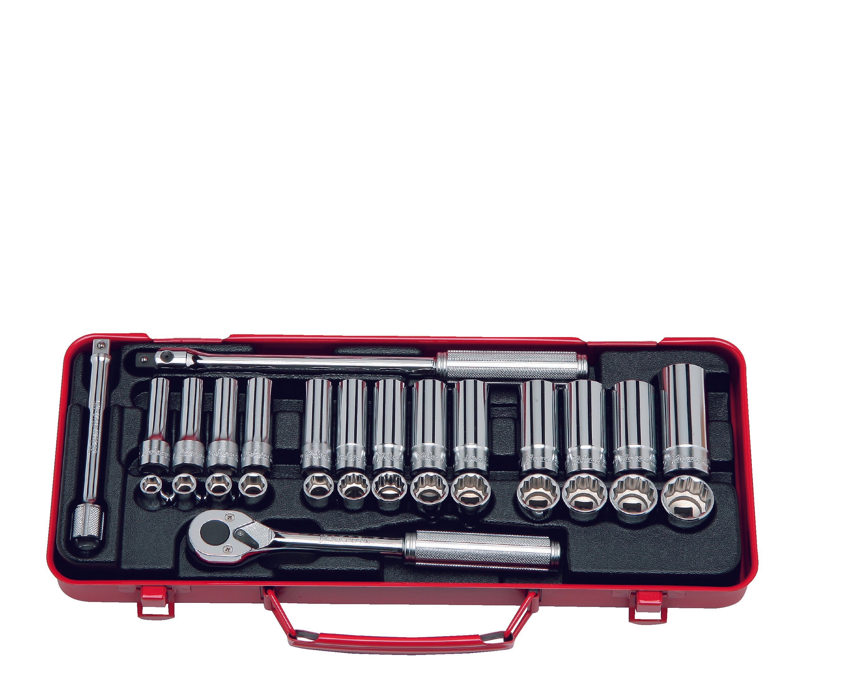Koken 3277 Std & Deep Socket Set 6Pt,12Pt 29Pc 3/8"Dr 8-21Mm