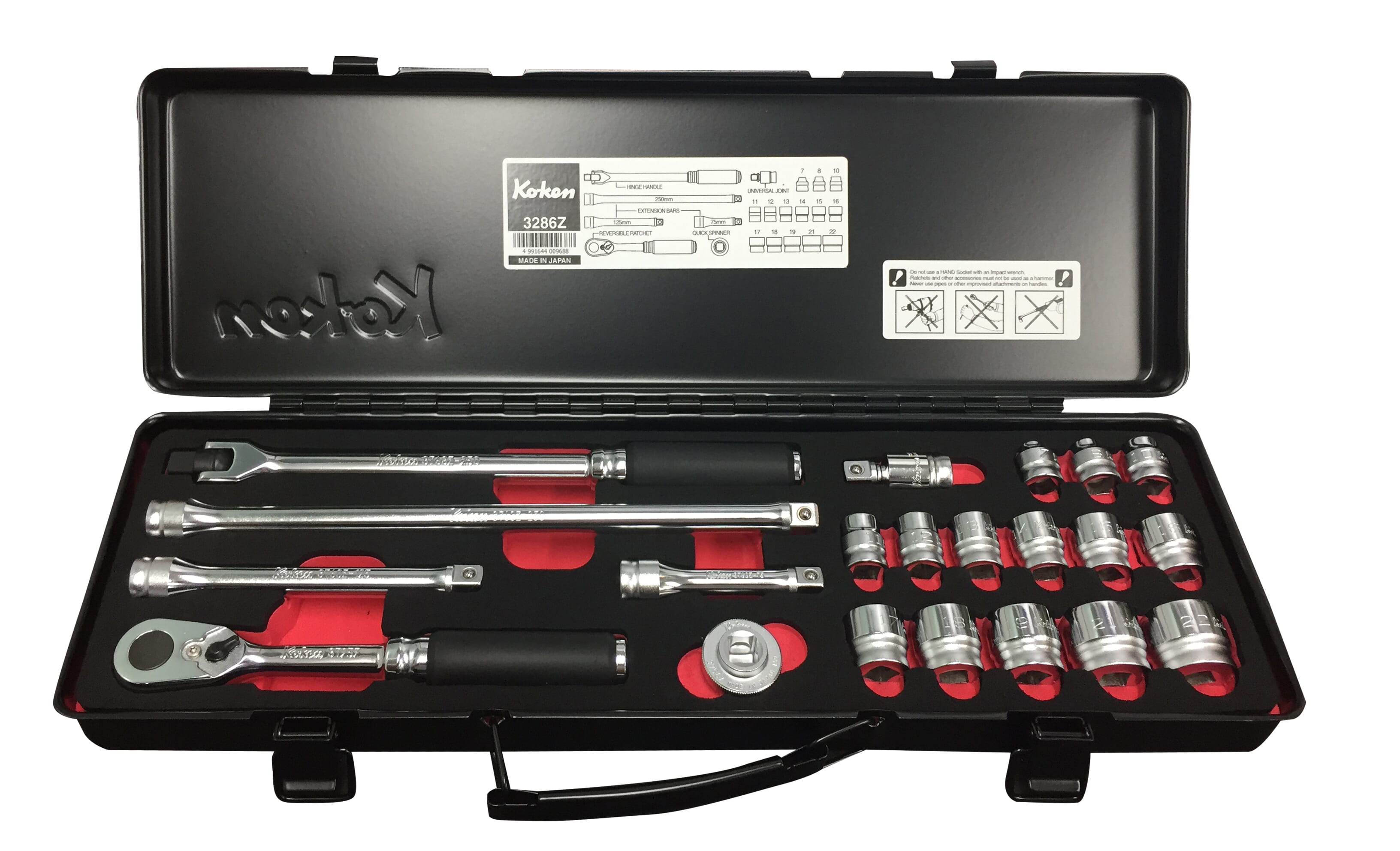 Koken 3/8" Dr 21Pc Z Series Socket Set Metric 7 - 22Mm (6 Pt)