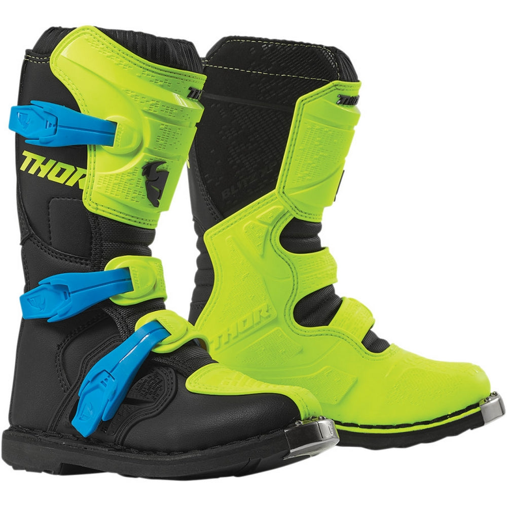 Motorcross Boots Thor Mx Blitz Xp Youth Fluro Acid Black Size 3