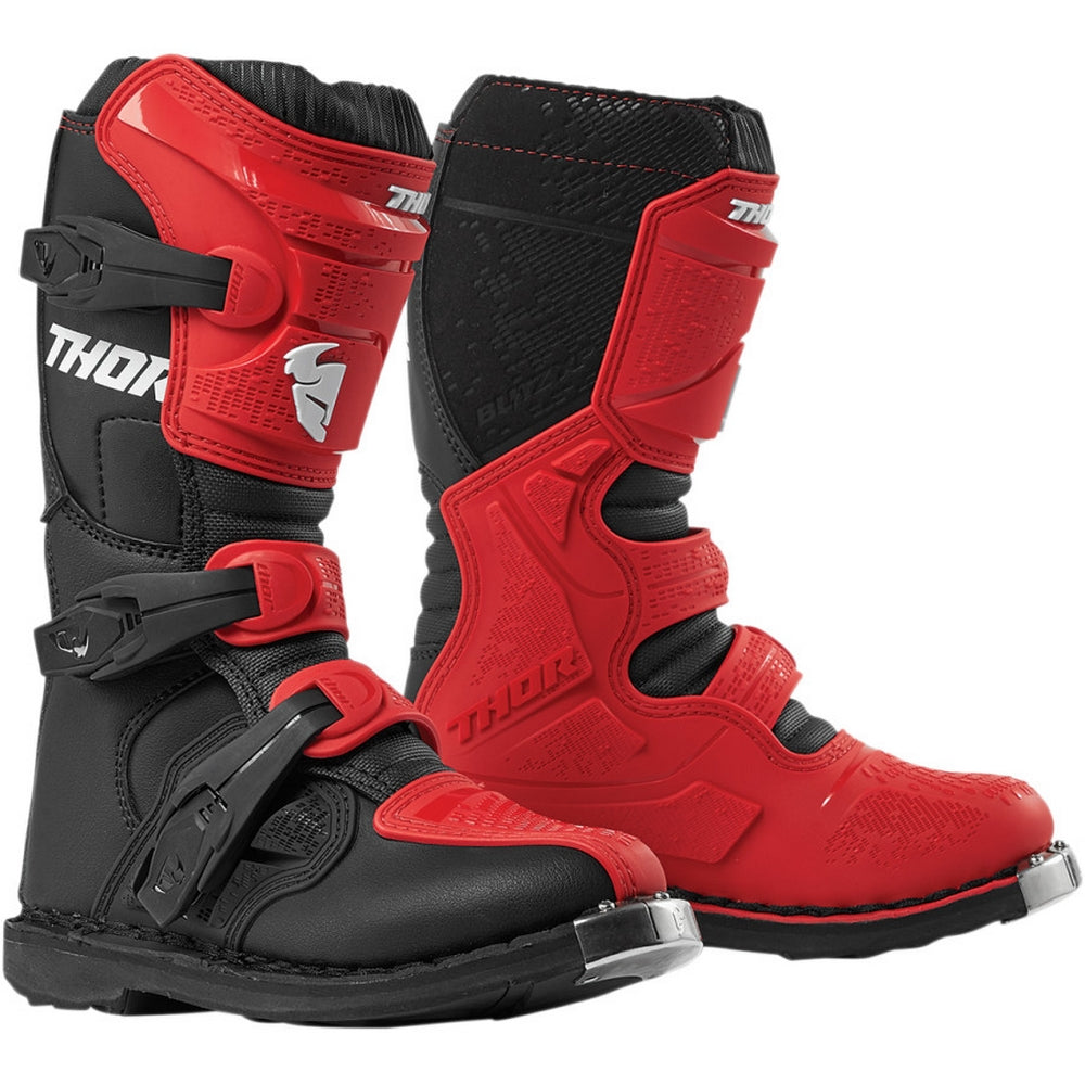 Motorcross Boots Thor Mx Blitz Xp Youth Red Black Size 3