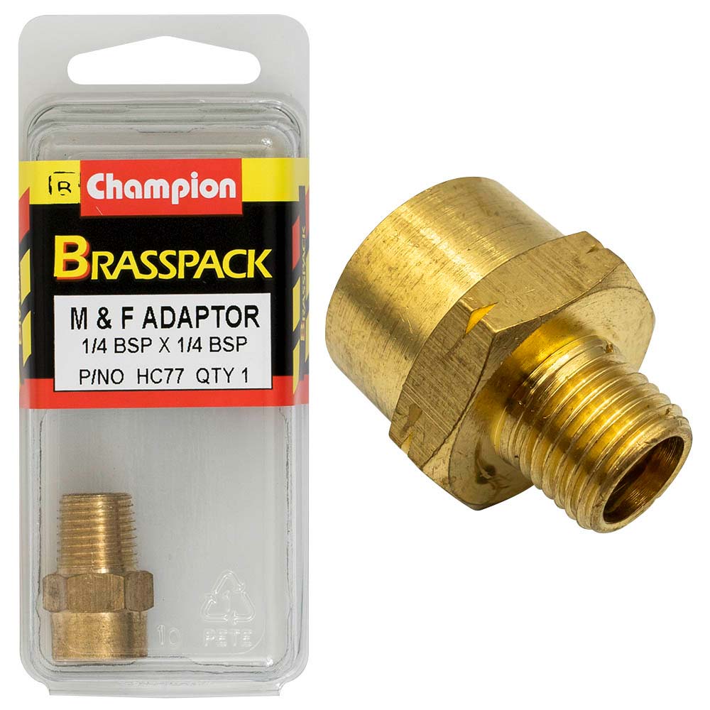 Champion Brass 1/4In X 1/4In Bsp F/M Adaptor
