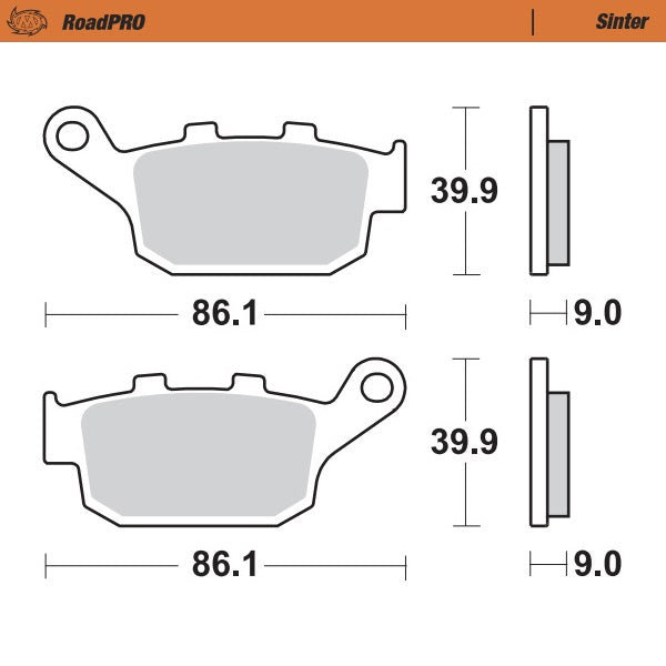 Brake Pads Rear Moto Master Pro Sintered Honda Kawasaki Suzuki