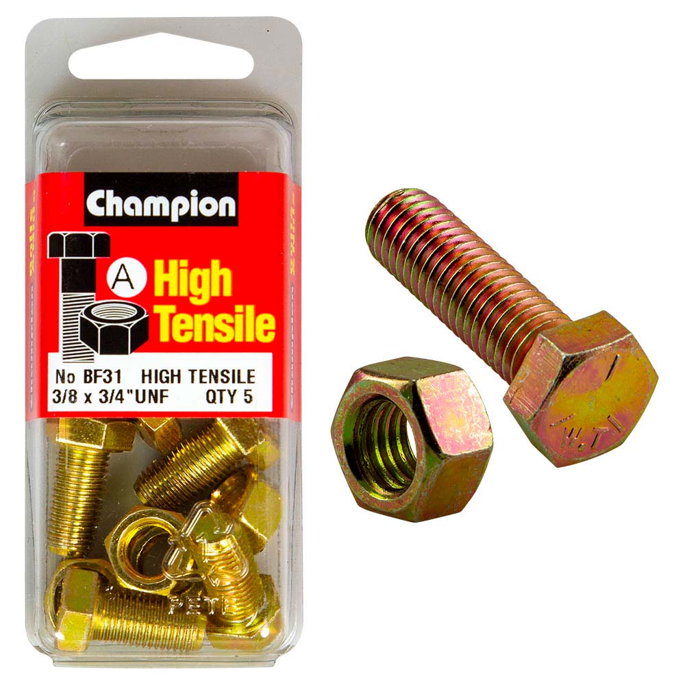 Champion 3/4In X 3/8In Set Screw & Nut (A) - Gr5
