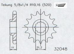 *Sprocket Front Esjot Husqvarna Tc250 Te250 04-08 Te310 08-10 Te450 Tc450 Smr450 Tc570 04-13 Sm450