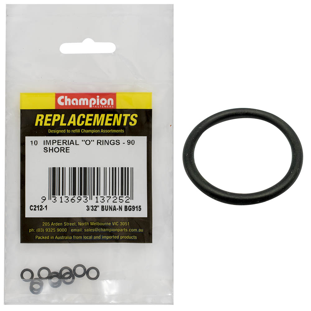 Champion 3/32In(Tube Ref) X.185(I.D) X.056(Sec.) O-Ring-10Pk