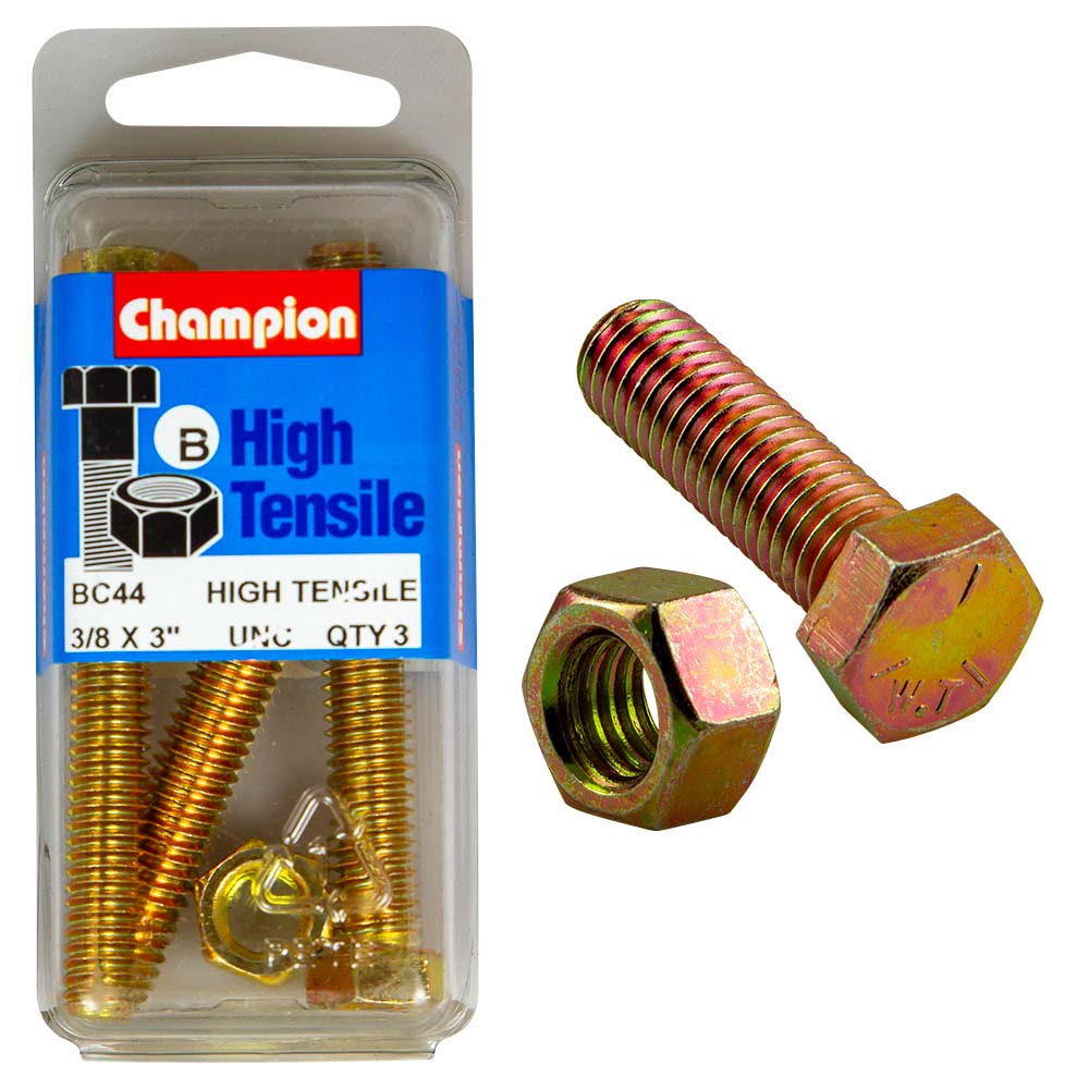Champion 3In X 3/8In Set Screw & Nut (B) - Gr5
