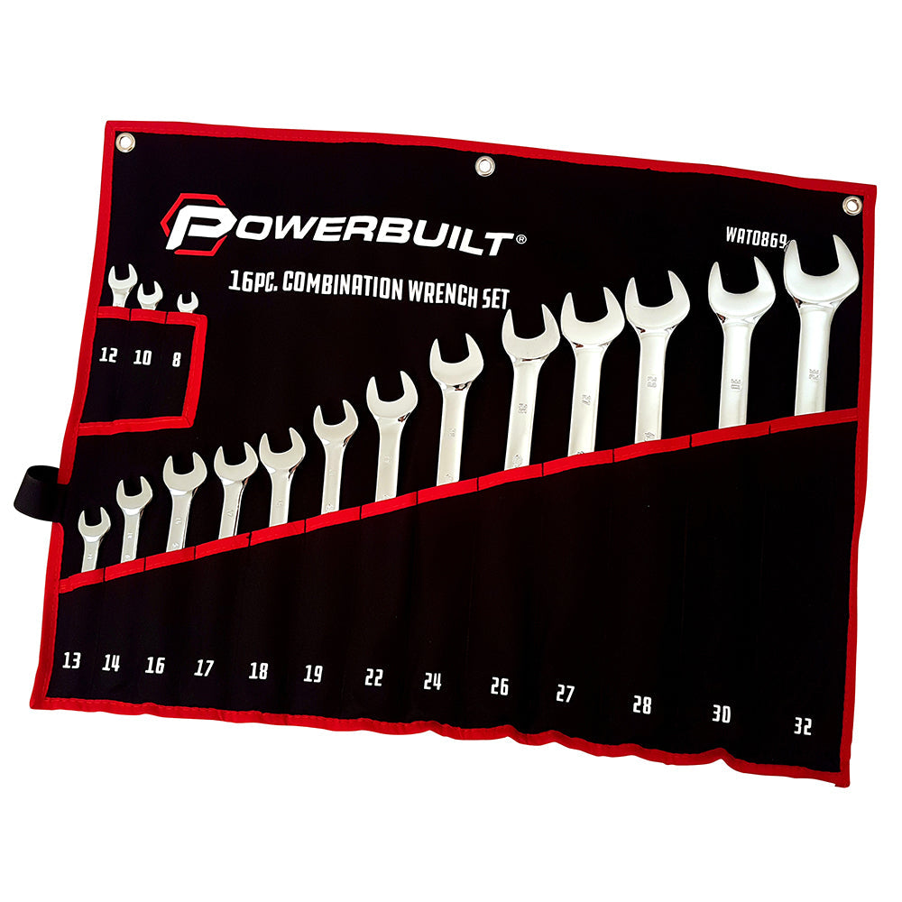 16Pc Metric Ring And Open-End Spanner Set – Mirror Polished