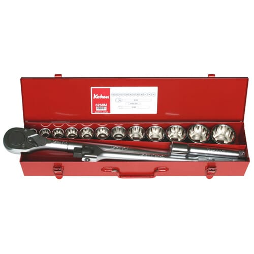 Koken 6268M Socket Set 12Pt 15Pc 3/4"Dr 19-50Mm