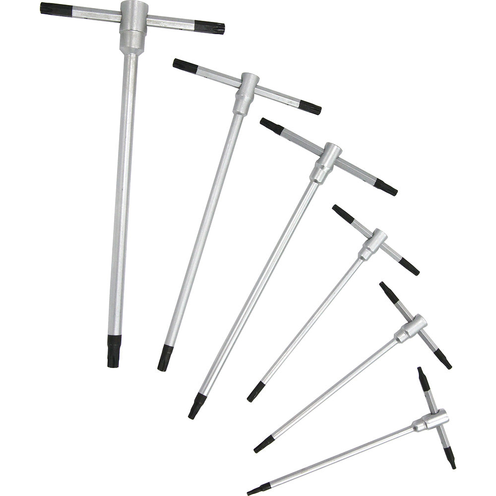 6Pc T-Handle 3-Way Torx Key Wrench Set