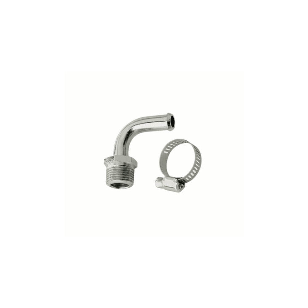 Mr. Gasket Fuel Pump Fitting, 3/8” Npt, 90 Degree, 3/8” Hose Barb, Each#2970G