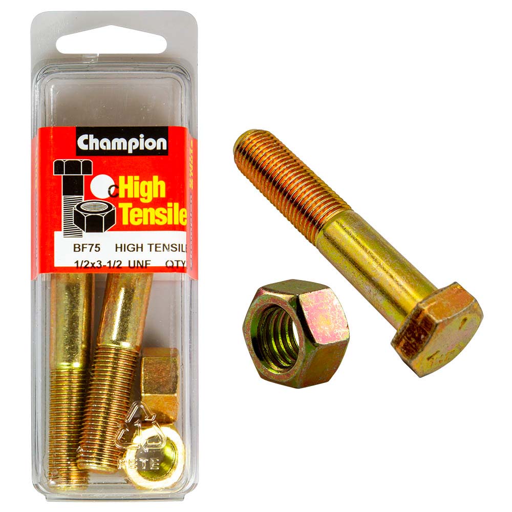 Champion 3-1/2In X 1/2In Bolt And Nut (C) - Gr5
