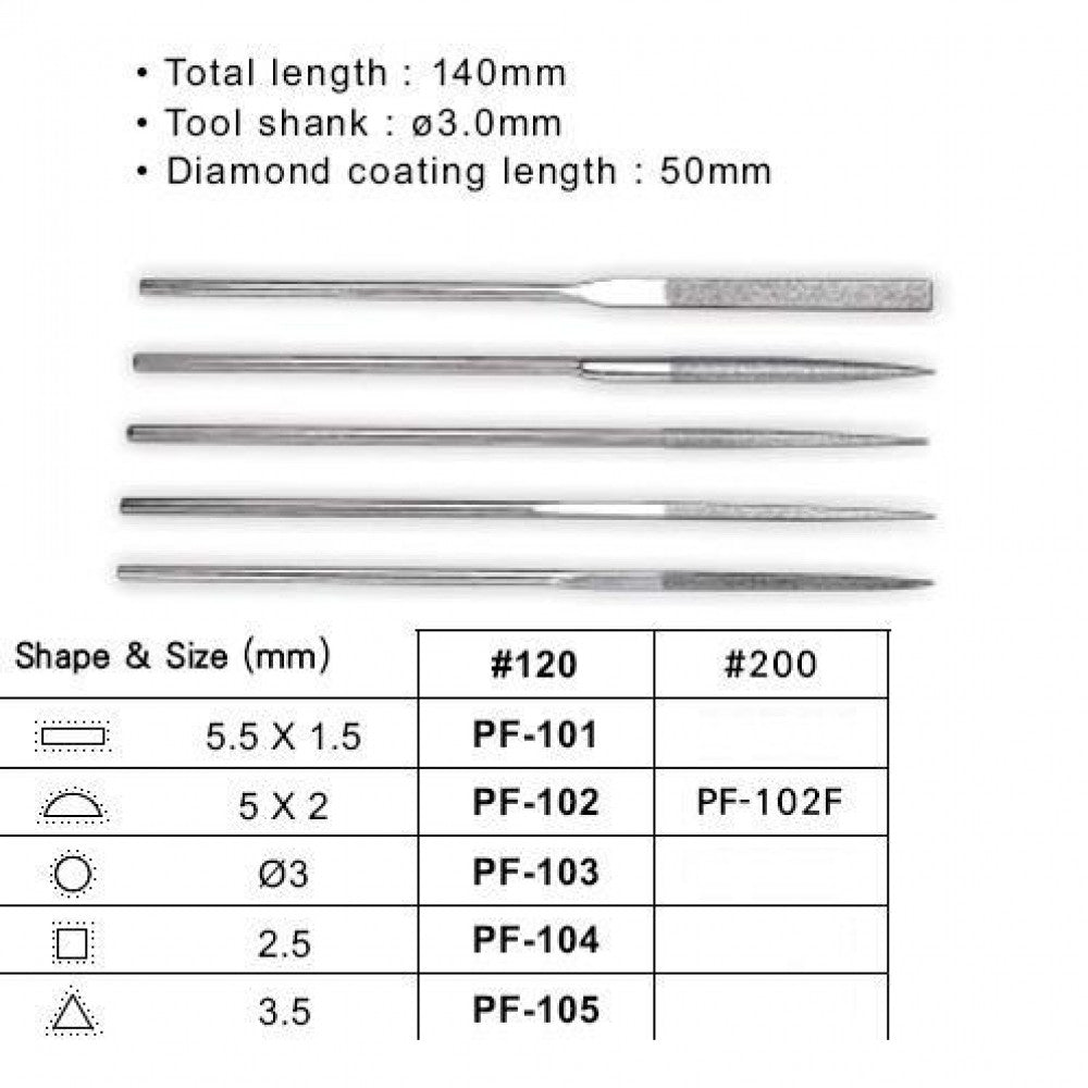 Best Pf-101 Flat Diamond Needle File #120