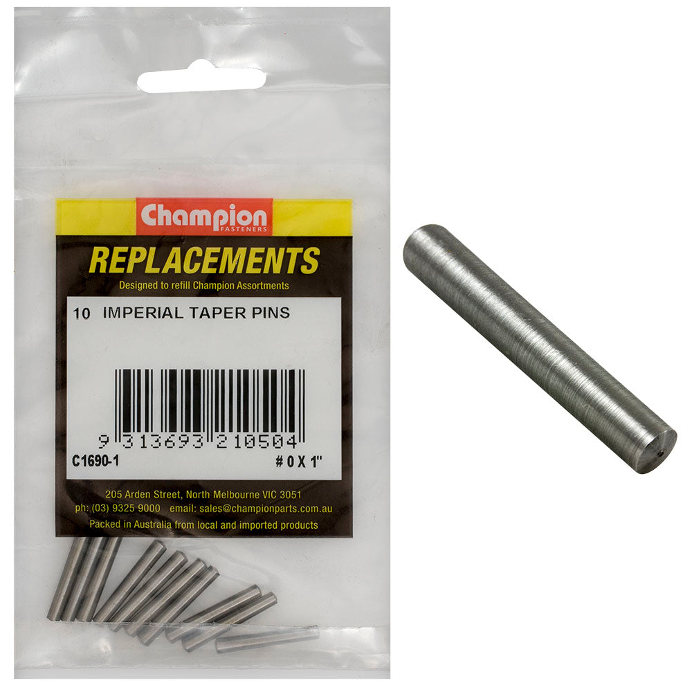 Champion #0 X 1In Taper Pin -10Pk