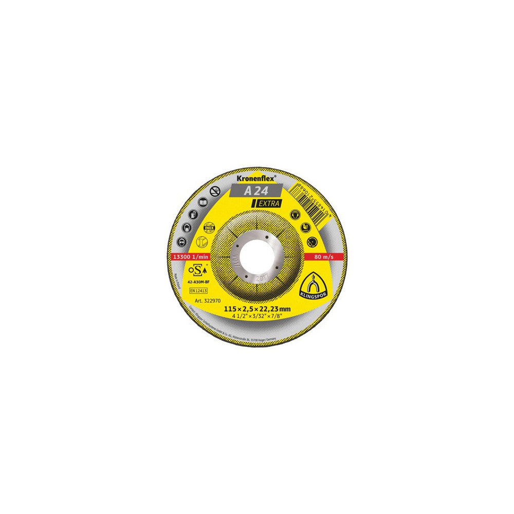 Klingspor A24 Extra Metal Cutting Disc D/C - 125Mm, 2.5Mm (25Pk)