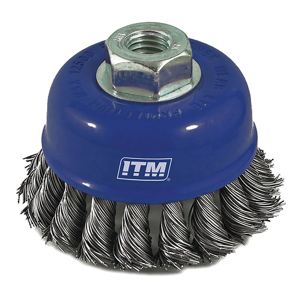 Itm Twist Knot Cup Brush Steel 75Mm Boxed