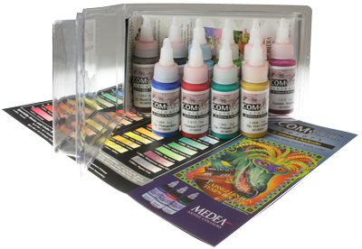 Iwata Medea Com-Art Airbrush And Paint Brush Paint (Kit B) 10Pc Opaque Secondary Colors Set