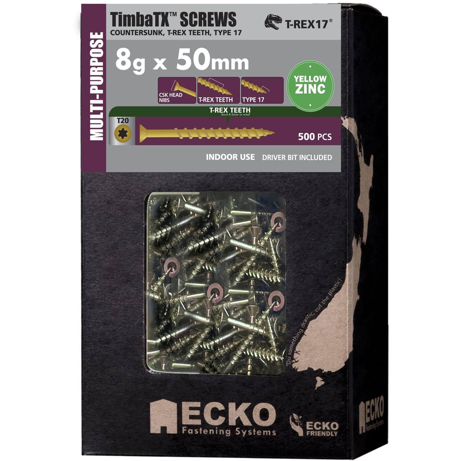 Ecko 8G X 45Mm Timbatx™ Multi-Purpose Screws (500 Box)