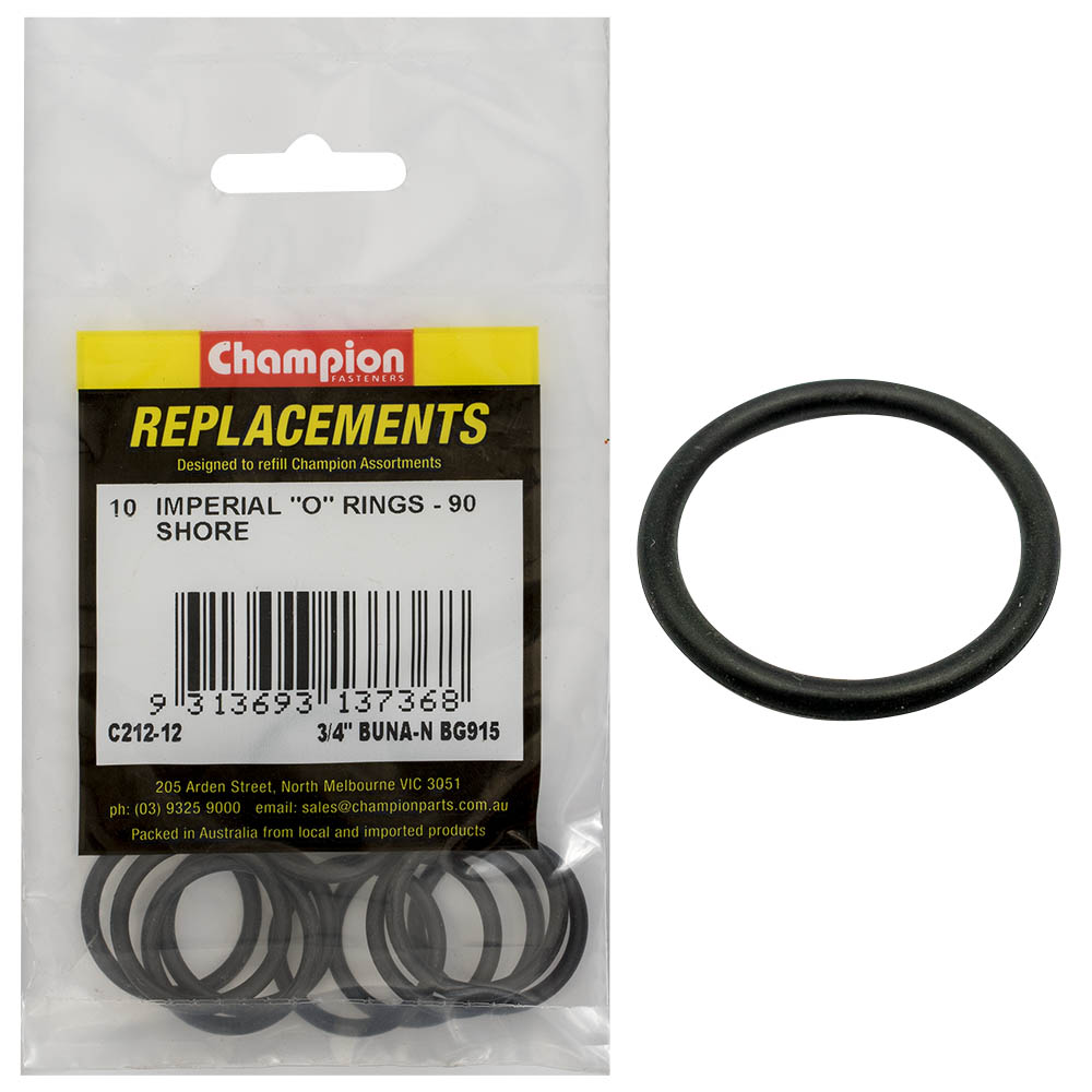 Champion 3/4I (Tube Ref) X.924(I.D) X.116 (Sec.) O-Ring-10Pk