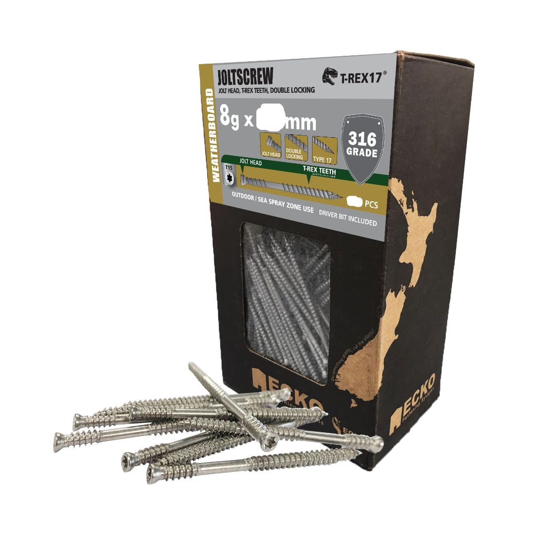 Ecko Joltscrew 8G X 90Mm Stainless Steel 316 Star Drive T15 (250 Box)