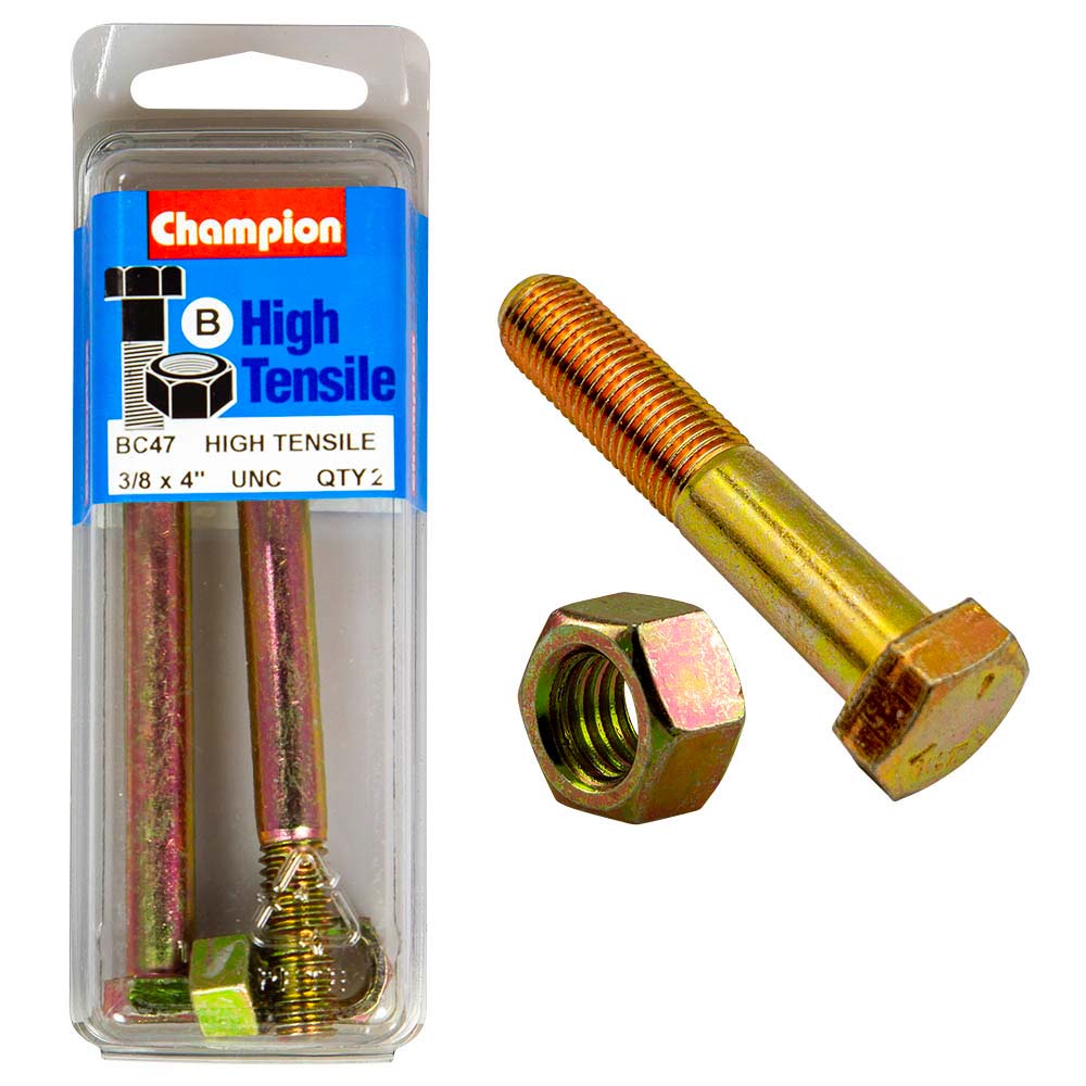 Champion 4 X 3/8In Bolt & Nut (B) - Gr5